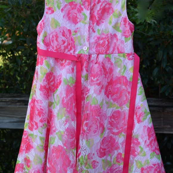 Robe Fille Youngland Taille 6 - Imprimé Floral Bleu, Occasion Très Bon état